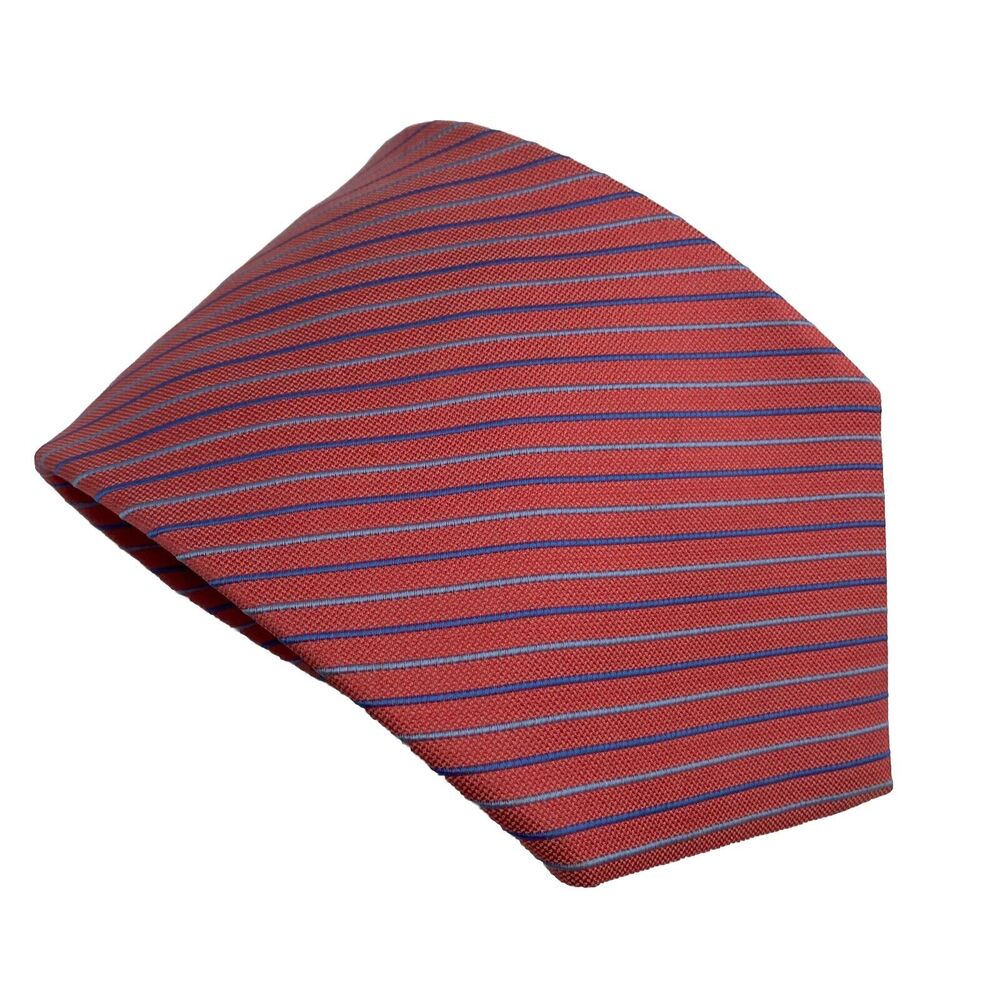 Brooks Brothers Stain Resistant Tie Striped Pink Blue Silk 59" 3.75"